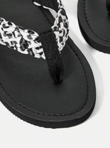 Styleloop 女士时尚黑色人字拖夏季度假鞋夏季促销波西米亚风复古乡村风法式鞋