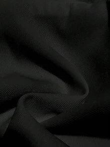 SHEIN LUNE Single Button Lapel Collar Solid Long Sleeve Blazer - Black - View 4