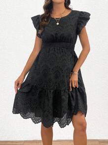 SHEIN Trang phục hàng ngày đơn giản màu đen dành cho bà bầu - màu đen - Xem 4