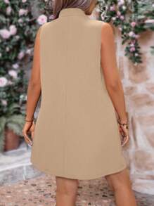 Calvaya Chaleco unicolor sin mangas de talla grande para verano
