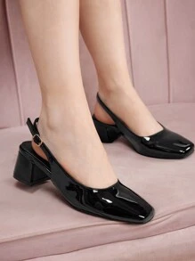 CUCCOO DOLLMOD Woman Shoes Fashionable Low-Heeled Shoes With Classic Black Back Strap For Summer Graduation Heels Prom Heels Vacation Shoes Summer Elegant Heels Spring Shoes Spring Break Easter For Christmas - Black - View 7