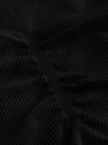 Slayform Slayform 女士纯色高腰休闲百搭日常运动短裤 - 黑色 - 查看 6