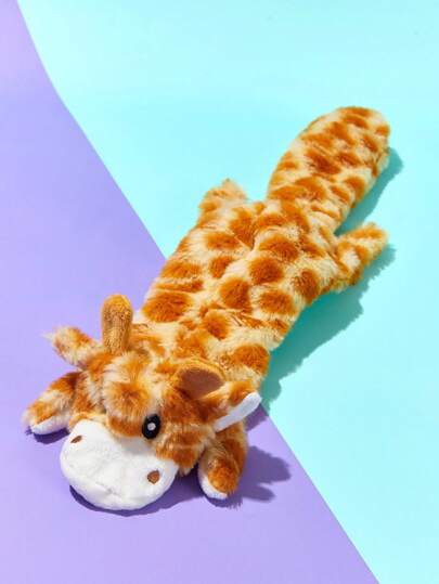 PETSIN Giraffe Shaped Plush Dog Toy With Slow Feeder Function, BB Sound And Bite Resistant