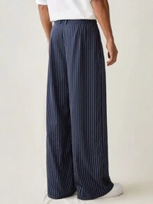 SWAVVY Pantalones rectos y casuales de corte relajado con rayas tejidas para hombre. Pantalones lisos de vestir largos para ocasiones casuales, regalos para esposo o novio