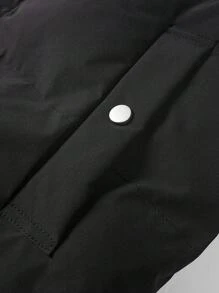Manfinity Homme Men's Vest Stand Collar Thermal Lined Vest Padded Coat - Black - View 5