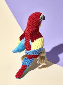 PETSIN Parrot Shaped Plush Dog Toy With BB Sound, Durable And Bite Resistant - Multicolor - View 2