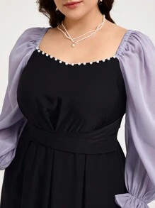 Modelyn Plus Size Nữ Khối Màu Đính Cườm Trang trí Đơn giản Mặc Hàng ngày - Nhiều màu - Xem 7