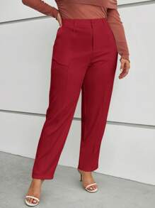 SHEIN Clasi Pantalon de costume taille haute unicolore Plus