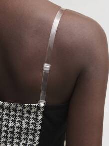 BizChic Black And White Plaid Strapless Elastic Short Dress, Autumn - Black and White - View 8