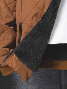 Teen Boys' Casual Minimalist Vacation-Ready Padded Coat - Brown - View 3