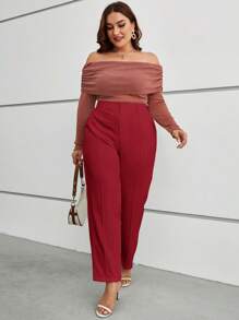 SHEIN Clasi Pantalon de costume taille haute unicolore Plus