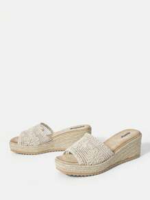 Styleloop Women'S Wedge Heel Thick Sole Sandals - Apricot - View 4