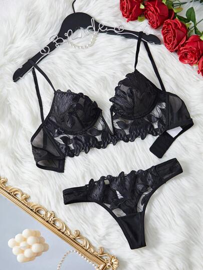 French Classic Zwart Shaped BH Slipje Set, Lingerie