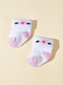 12 Pairs Candy Colored Baby Socks, Cute Newborn Coral Fleece Socks For Baby Girls, Suitable For Daily Wear - Multicolor - View 5