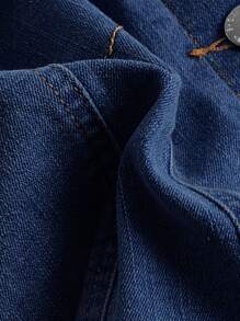 SHEIN MOD Gilet en denim simple de couleur unie pour femme grande taille, adapté pour un usage quotidien