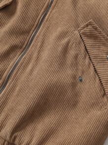 Manfinity EMRG Men's Thickened Corduroy Jacket With Thermal Lined , Khaki, Autumn/Winter - Khaki - View 4