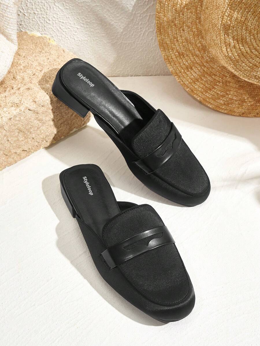 Styleloop 女士黑色多功能平底樂福休閒鞋，夏季特賣 - 黑色 - 查看 1