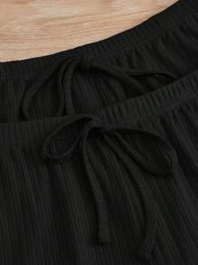 Ladies' Plain And Simple Daily Pajama Set - Black - View 3