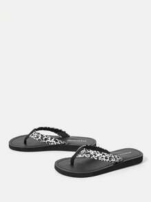 Styleloop 女士时尚黑色人字拖夏季度假鞋夏季促销波西米亚风复古乡村风法式鞋