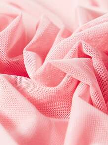 Mesh Embroidery Plus Size Sexy Lingerie Dress With G-String, 2pcs/Set - Pink - View 5