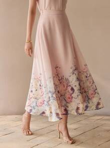 MOTF PREMIUM FALDA FLOWY LÍNEA A CON ESTAMPADO FLORAL - Rosa - Ver 8