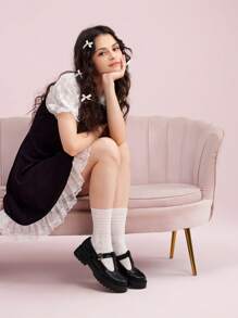 CUCCOO DOLLMOD Buckle Decor Flatform Mary Jane Shoes Vacation Shoes Summer - Black - View 8