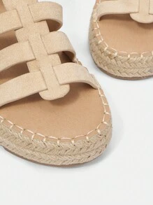 Styleloop Women'S Stylish Versatile Wedge Heel Thick Sole Sandals Vacation Shoes Summer Boho Feels Vintage Cottagecore Frenchy Shoes Halloween - Apricot - View 3