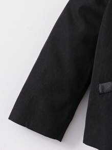 3pcs Baby Boy Suit Set, Black Lapel Jacket, Vest And Pants, Gentleman Style For Birthday Party, Christening, 1st Birthday, Formal Events, Wedding,In Fall/Winter - Black - View 5