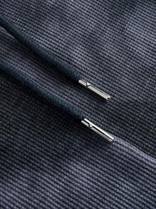 SHEIN EZwear 大尺碼女式連帽衫，雙色綁染窩夫紋理，適用於春季和秋季