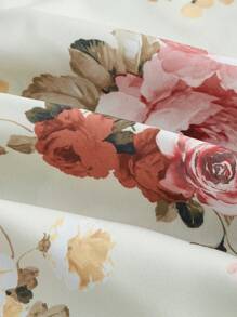 SHEIN MOD 大尺碼復古花卉印花極簡細肩長裙