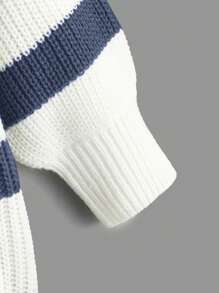 SHEIN Young Girl Striped Pattern Drop Shoulder Duster Cardigan In Fall/Winter