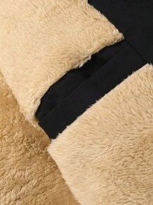 Manfinity Homme Men's Winter Casual Solid Color Stand Collar Fleece Vest Jacket - Black - View 7