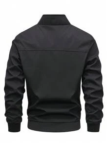 Manfinity Homme Giubbotto da uomo casual da volo a tinta unita per abbigliamento da lavoro all'aperto
