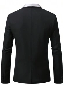 Manfinity Mode Chaqueta de hombre con cuello tipo solapa de contraste
