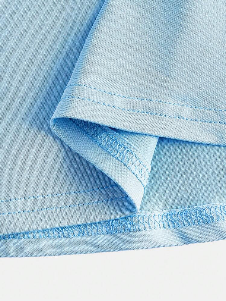 Girlism Ragazze adolescenti Vestito blu chiaro senza maniche ad alta elasticità intrecciato sul retro con nodo a torsione e schiena aperta , mutandine , abbigliamento per yoga e fitness per allenamento - celeste - Visualizzare 6