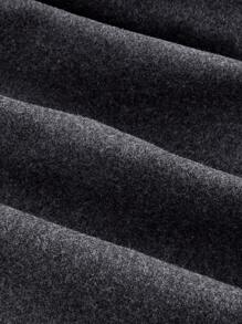 Flirla Women's Plus Size Solid Color Turn-Down Collar Long Sleeve Pleated Design Long Elegant Woolen Coat For Autumn And Winter - Dark Grey - View 4