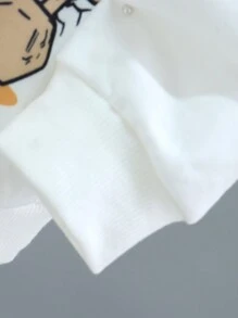 小男孩鬼图案牛仔帽休闲运动衫 - 舒适的春季、秋季和万圣节休闲装 - 儿童衣柜中必备的多功能服装，适合万圣节派对 - 白色 - 查看 3