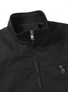 Manfinity Homme Giubbotto da uomo casual da volo a tinta unita per abbigliamento da lavoro all'aperto