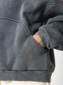 SUMWON Society Logo Sweatshirt Youth Oversized Stylish Casual Long Sleeve Winter Fall Pullover Ultra Comfort Athletic Wear Sportswear Activewear - Dark Grey - View 4