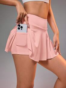SHEIN Sport Studio Women's Sports Athletic Skort With Pocket For Tennis, Yoga, Fitness, Running, Marathontennis Skirt