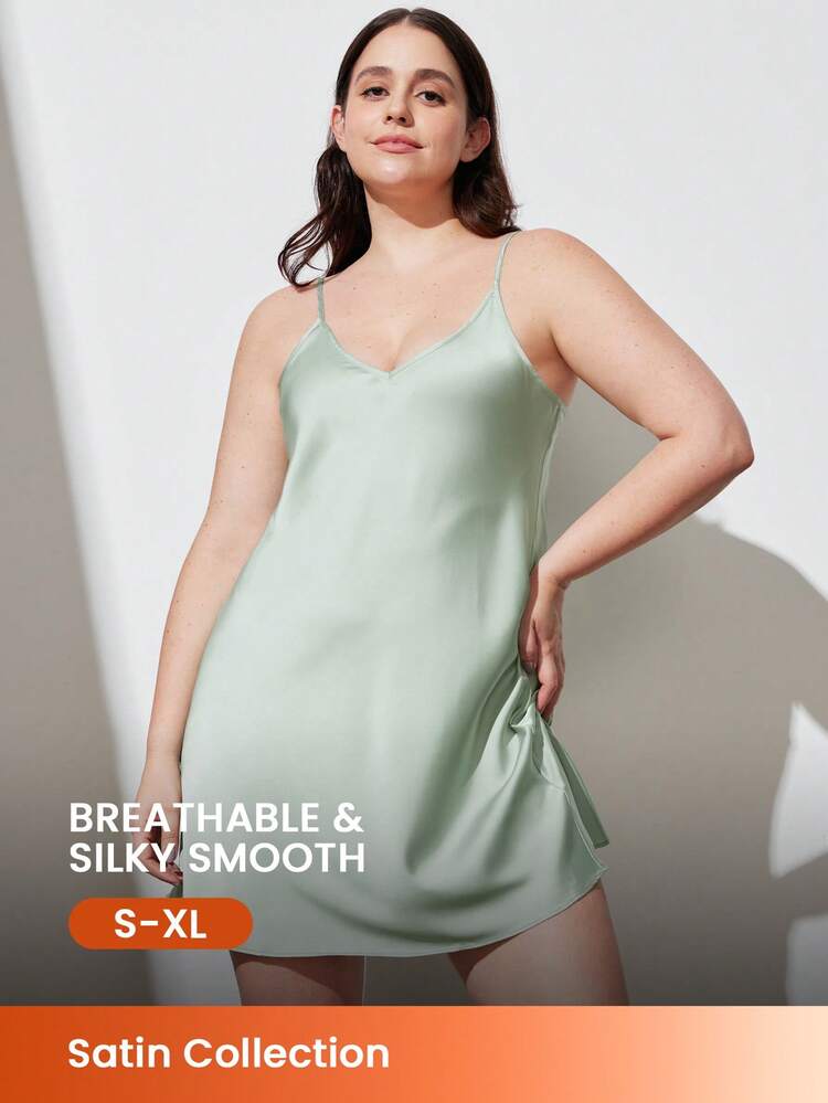 Summer Sexy And Basic Thin Strap Satin Night Dress Airy Women Pajamas,Satin Dress Lingerie As Outerwear Slip Dress Babydoll& Pyjamadressing Wedding Items Summer Dresses For Women Brides Maid Pajama