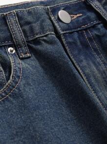 DAZY Loose Fit Straight Leg Denim Pants, Casual And Washed Out Style,Back To School Clothes Women Jeans - Dark Wash - View 7