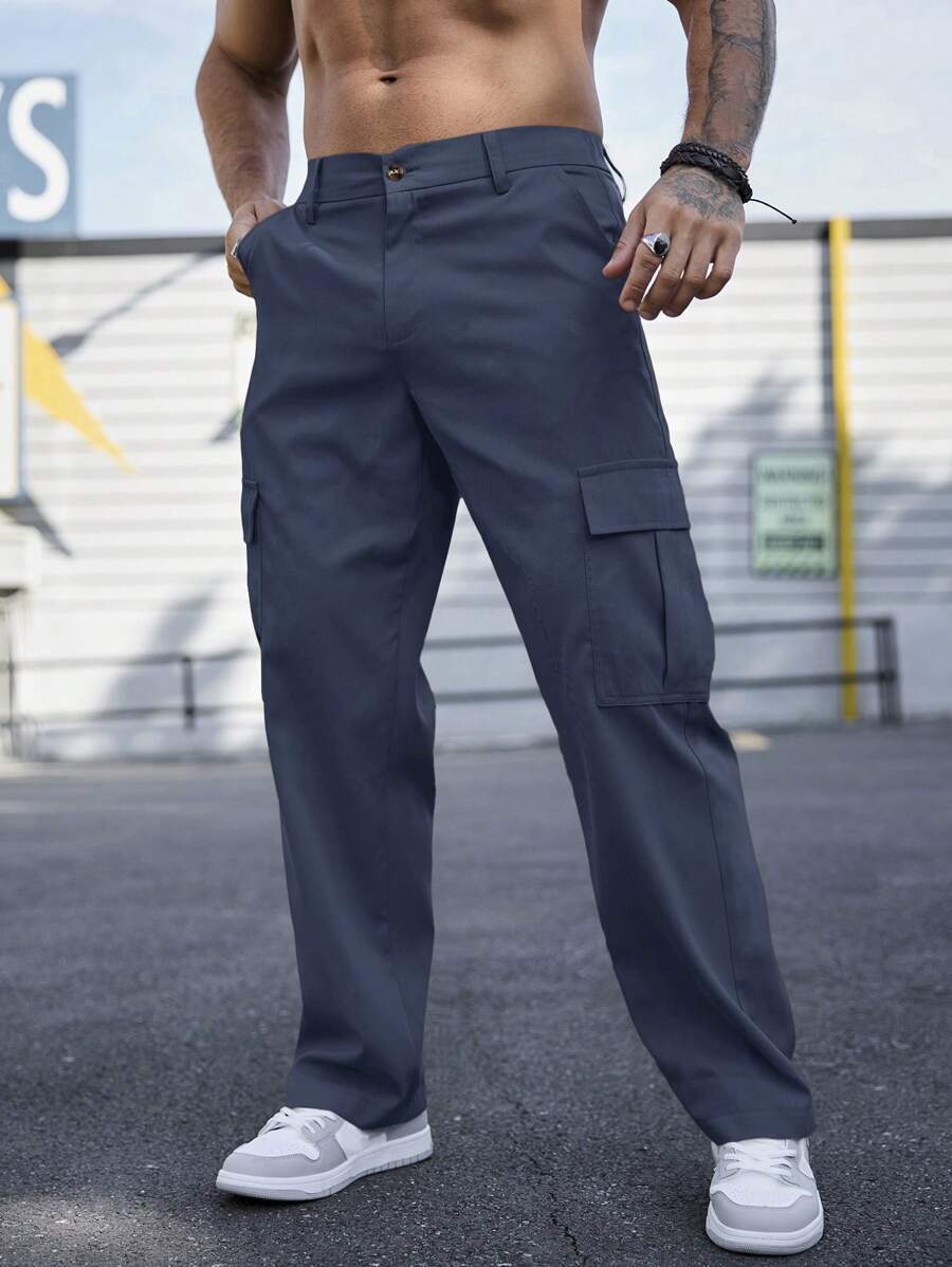 Manfinity Homme Men's Plain And Simple Casual Daily Pants