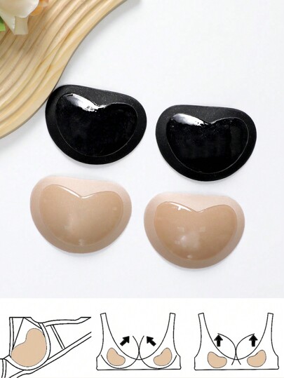 Casual Comfy Fabric Breast Lift Pads Non Stretch Multicolor, Nipple Cover Inserts For Women Bra