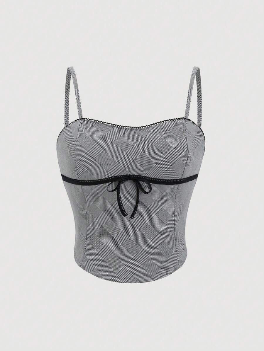 SHEIN Unity Ladies' Simple, Fashionable And Stylish Strappy Backless Camisole With Spaghetti Strap - Grey - View 1
