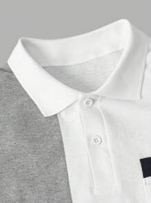 RueChic Polo régulier pour hommes avec blocs de couleur et poche - Blanc - Voir 6