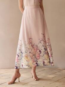 MOTF PREMIUM FALDA FLOWY LÍNEA A CON ESTAMPADO FLORAL - Rosa - Ver 9