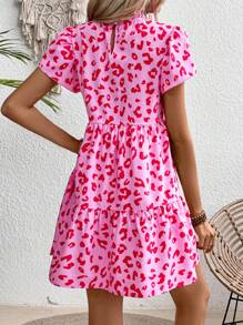 Breezaya 女士豹纹荷叶边下摆度假/休闲连衣裙度假海滩装 - 彩色 - 查看 2