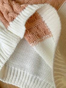 SHEIN LMoss Kids Váy len màu trơn co giãn thường ngày cho bé gái LMoss Baby Girl, Thu/Đông - Nhiều màu - Xem 9