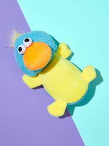 PETSIN Blue Duck Shaped Plush Dog Toy With Internal Squeaker And Bite Resistant